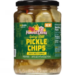 Famous Dave's Spicy Dill Pickle Chips 24oz - Pickles & Relishes