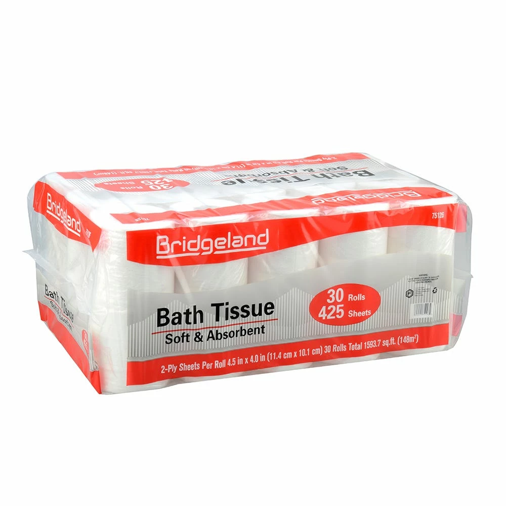 Bridgeland 30 Rolls Bath Tissue - 11970001 - Toilet Paper 1 Bridgeland 30 Rolls Bath Tissue - 11970001 - Toilet Paper