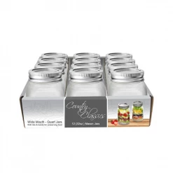 Country Classic 12 Pk. 1 Quart (32oz.) Glass Canning Jar Wide mouth - CCCJWM-132-12PK - Canning Jars, Bands & Lids