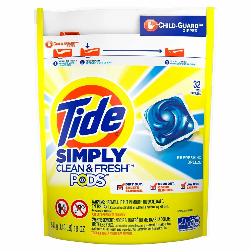 Procter and Gamble Distributing Tide Simply PODS +OXI Refreshing Breeze 32 CT - Laundry Detergent 1 Procter and Gamble Distributing Tide Simply PODS +OXI Refreshing Breeze 32 CT - Laundry Detergent