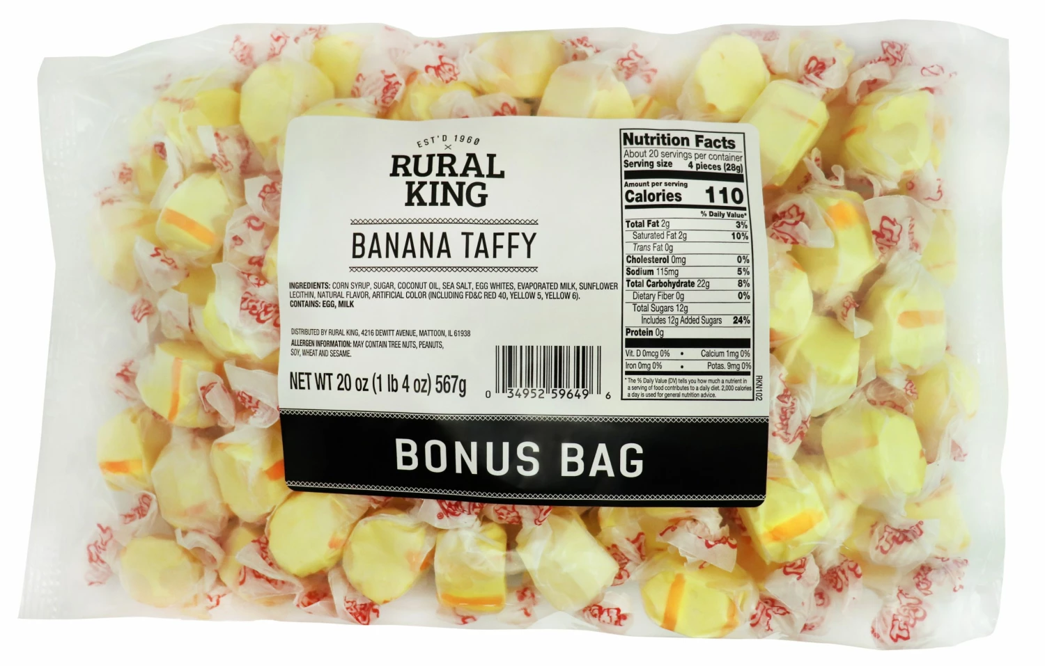 Rural King Banana Taffy - Candy & Gum 1 Rural King Banana Taffy - Candy & Gum