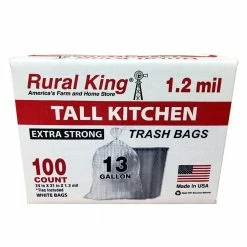 Rural King Extra Strong Tall Kitchen 13 Gallon Trash Bags, 100 Count