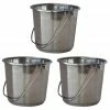 AmeriHome Small Stainless Steel Bucket 3 Piece Set - SSB132SET - Baskets