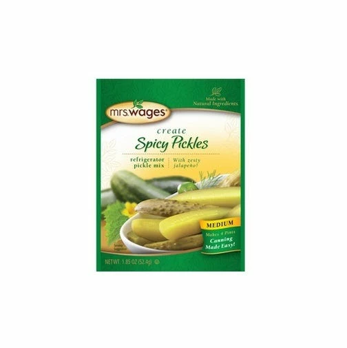 Mrs. Wages Medium Spicy Refrigerator Pickle Mix, 1.85 oz. - Canning Ingredients 1 Mrs. Wages Medium Spicy Refrigerator Pickle Mix, 1.85 oz. - Canning Ingredients