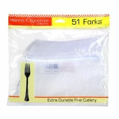Hanna K Clear Plastic Forks, 51 Count - 80268 - Disposable Kitchenware