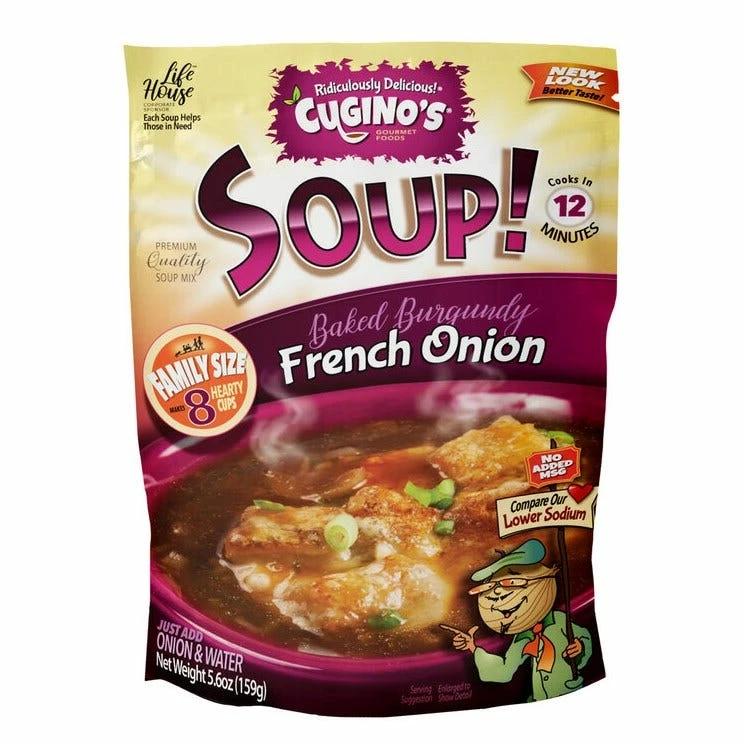 Cugino's Gourmet Foods, Inc. Cugino's French Onion Soup, 5.6 oz. - Canned Goods & Soups 1 Cugino's Gourmet Foods, Inc. Cugino's French Onion Soup, 5.6 oz. - Canned Goods & Soups