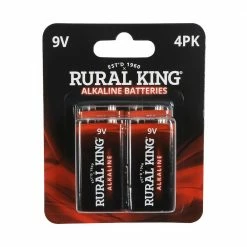 Rural King 9V Alkaline Batteries, 4 Pack - 9V4PKALK - Household Batteries