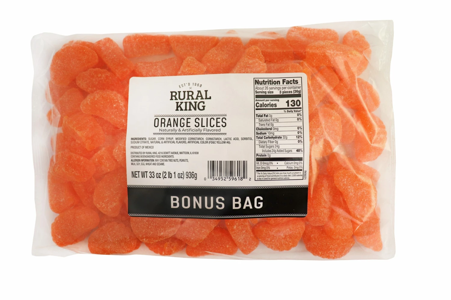 Rural King Orange Slices BONUS BAG - Candy & Gum 1 Rural King Orange Slices BONUS BAG - Candy & Gum