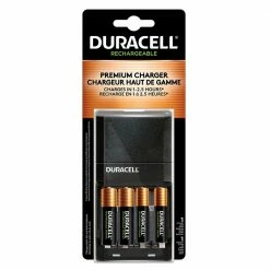 Duracell Rechargeable Ion Speed 4000 Battery Charger, & 2 AA & 2 AAA Batteries - Household Batteries