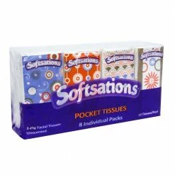 Nicole Home Collection Softsations Pocket Tissues Packs, 8 Count - 02074 - Facial Tissue