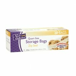 Nicole Home Collection Zip Seal Quart Size Storage Bags, 20 Count - 01011 - Disposable Kitchenware