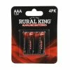 Rural King AAA Alkaline Batteries, 4 Pack - AAA4PKALK - Household Batteries