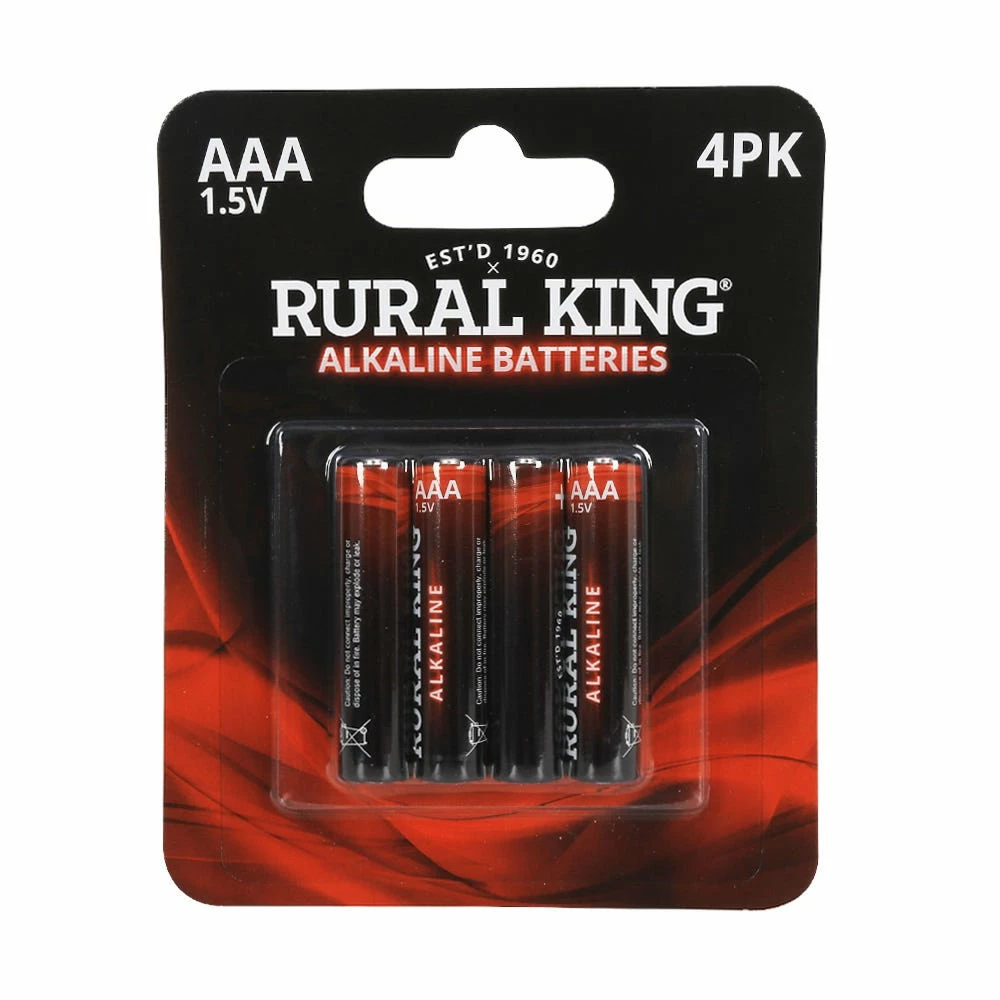 Rural King AAA Alkaline Batteries, 4 Pack - AAA4PKALK - Household Batteries 1 Rural King AAA Alkaline Batteries, 4 Pack - AAA4PKALK - Household Batteries