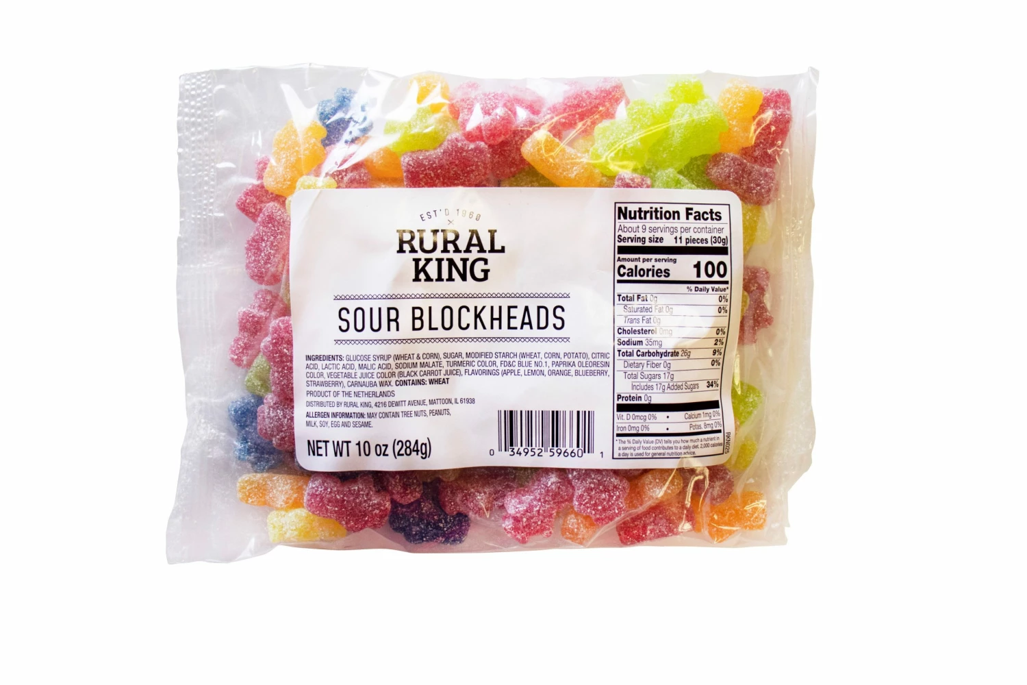 Rural King Sour Blockheads - Candy & Gum 1 Rural King Sour Blockheads - Candy & Gum