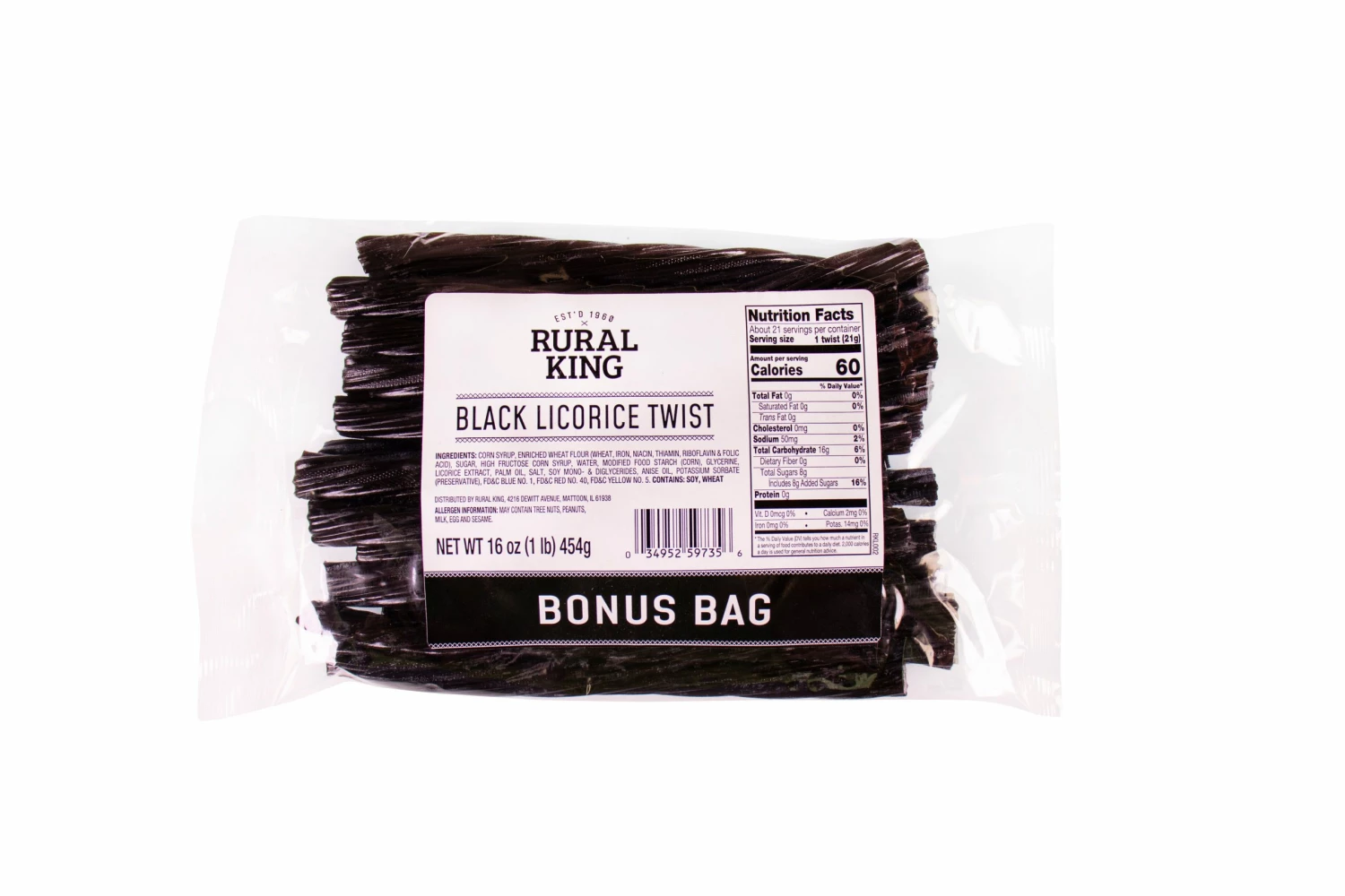 Rural King Black Licorice BONUS BAG - Candy & Gum 1 Rural King Black Licorice BONUS BAG - Candy & Gum