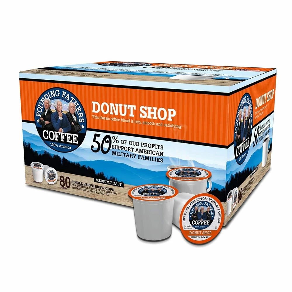 Founding Fathers Donut Shop Single-Serve Coffee Pods, 80 Count - Coffee Supplies 1 Founding Fathers Donut Shop Single-Serve Coffee Pods, 80 Count - Coffee Supplies
