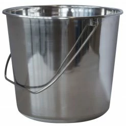 AmeriHome Medium Stainless Steel Bucket 3 Piece Set - SSB237SET - Baskets -Food & Household Goods Sales amerihome medium stainless steel bucket set 3 piece ssb237set 2