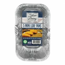 Silver Lining Aluminum Mini Loaf Pans - 5 Pack - 49770155 - Disposable Kitchenware