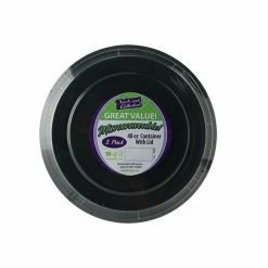 Nicole Home Collection Deep Round Container with Lid, 48 oz. Black, 3 Pack - 02249 - Disposable Kitchenware