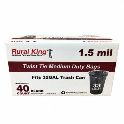 Various Brands Twist Tie Medium Duty 33 Gallon Trash Bags, 40 Count