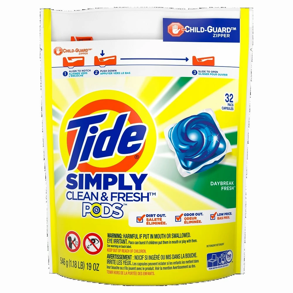 Procter and Gamble Distributing Tide Simply PODS +OXI Day Break Fresh 32 CT - Laundry Detergent 1 Procter and Gamble Distributing Tide Simply PODS +OXI Day Break Fresh 32 CT - Laundry Detergent