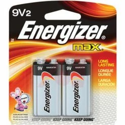 Energizer Two 9V Alkaline Batteries 522BP2 - Household Batteries