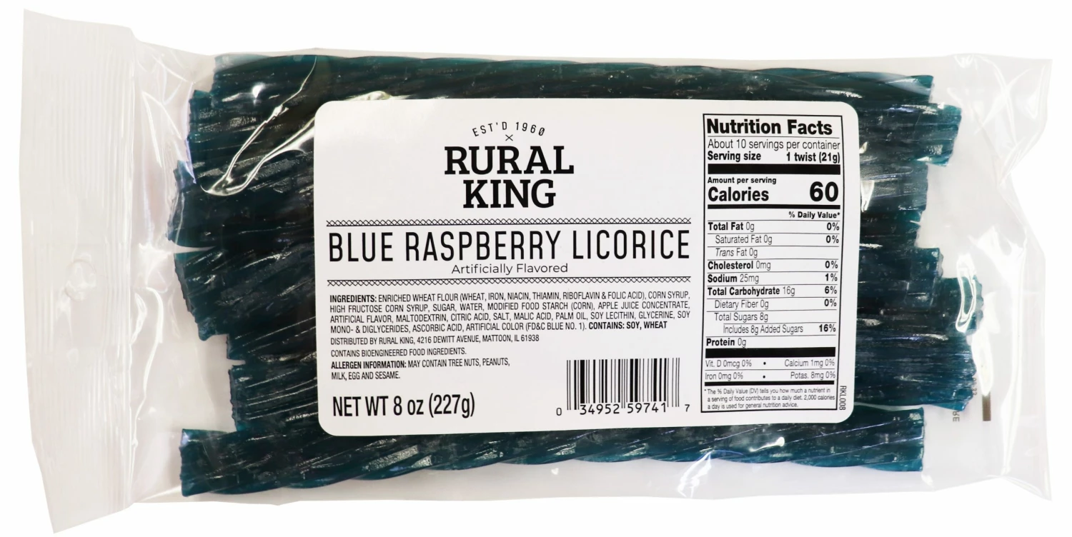 Rural King Blue Raspberry Licorice - Candy & Gum 1 Rural King Blue Raspberry Licorice - Candy & Gum