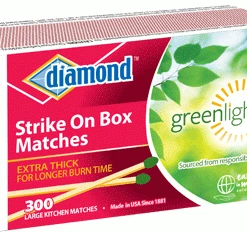 Diamond Strike on the Box GreenLight Matches 300CT 4878902123 - Cleaning & Janitorial Supplies