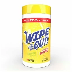 Wipe Out Antibacterial Wipes 80 Count - Lemon Scent 9597 - Surface Cleaners