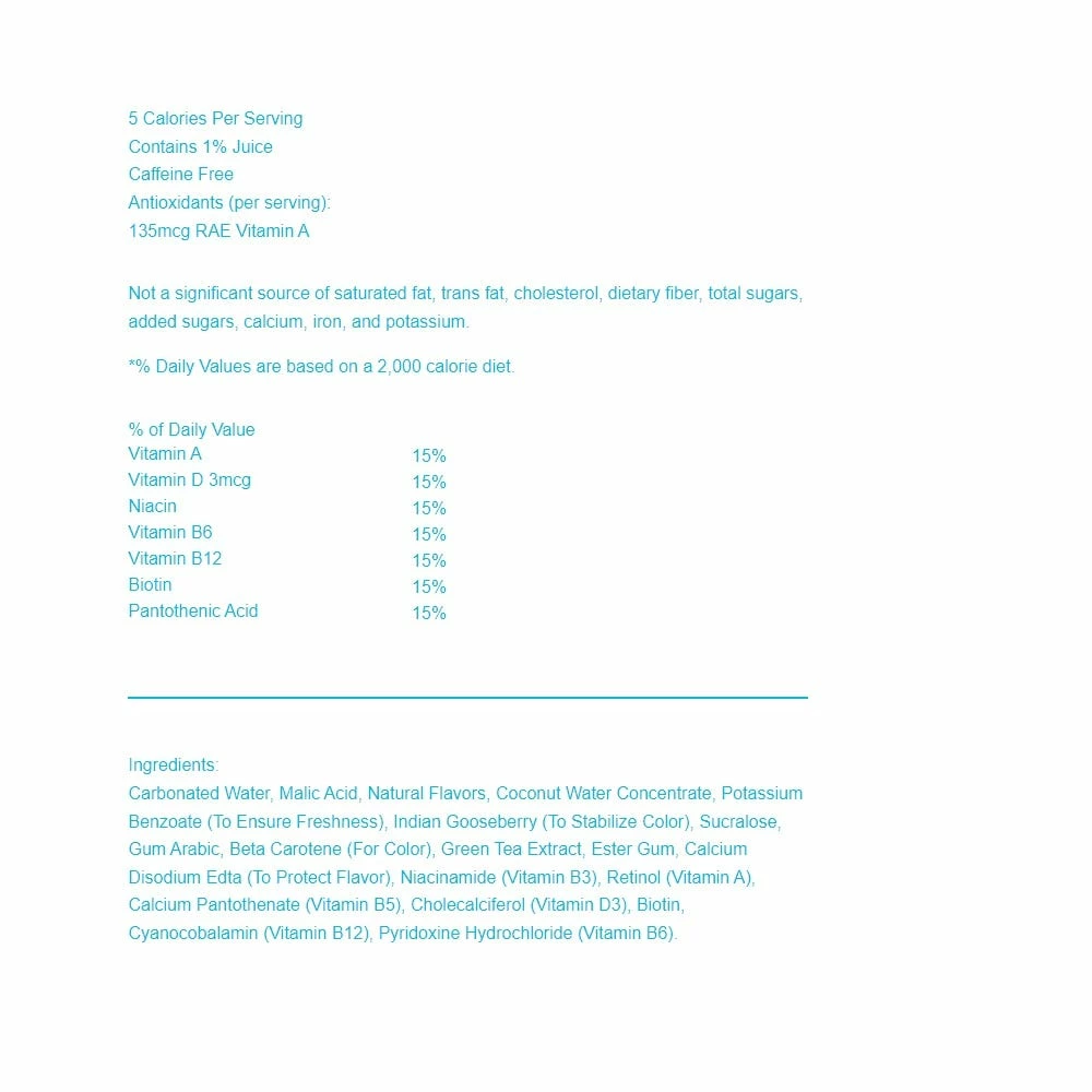 Sparkling Ice® Sparkling Water with Antioxidants and Vitamins, Zero Sugar - Coconut Pineapple 17 oz. 2 Sparkling Ice® Sparkling Water with Antioxidants and Vitamins, Zero Sugar - Coconut Pineapple 17 oz. - Image 2