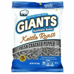 Giants Kettle Roast Fresh Cracked Pepper Sunflower Seeds, 5oz. - Salty Snacks