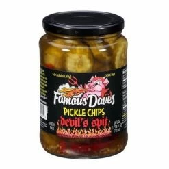 Famous Dave's Devil's Spit Pickle Chips, 24 oz. Jar - Pickles & Relishes