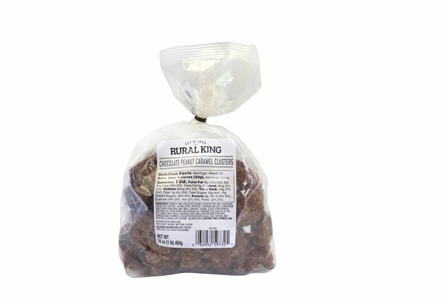 Rural King Chocolate Caramel Clusters TIE TOP - Candy & Gum 1 Rural King Chocolate Caramel Clusters TIE TOP - Candy & Gum