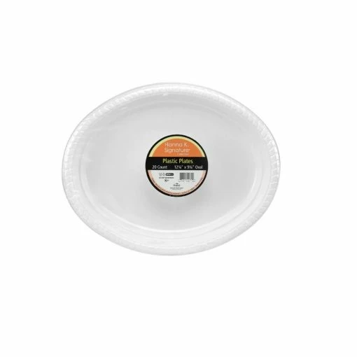 Hanna K. Oval Plastic Plate, 12.25 inches x 9.75 inches, White, 20 Count - 12130 - Disposable Kitchenware 1 Hanna K. Oval Plastic Plate, 12.25 inches x 9.75 inches, White, 20 Count - 12130 - Disposable Kitchenware -Food & Household Goods Sales c7e962b32d23be6da3521f431488a3bccfd7a87c 668770022