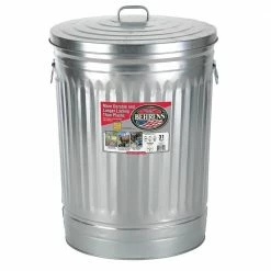 Behrens Galvanized Steel Garbage Can with Lid, 31 Gallon - 1270 - Trash Barrels