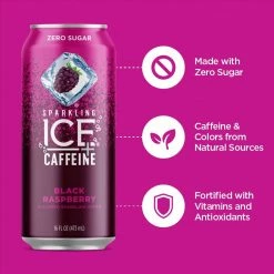 Sparkling Ice +Caffeine Black Raspberry Sparkling Water, 16 oz. -Food & Household Goods Sales cbca55c4151fdad80573e2b7894cba81c4d536de 56165017 3