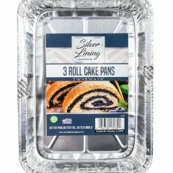 Silver Lining Aluminum Roll Cake Pans - 3 Pack - 49770142 - Disposable Kitchenware