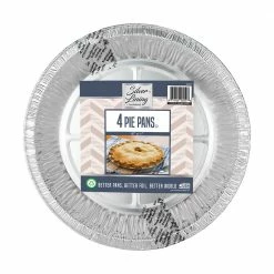 Silver Lining Aluminum Pie Pans - 4 Pack - 49770126 - Disposable Kitchenware