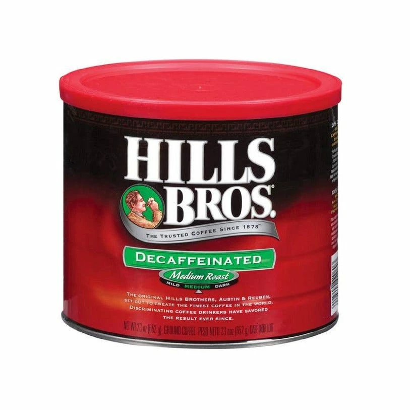 Hills Bros. Hills Bros Decaffeinated Medium Roast Coffee, 23 oz. 1 Hills Bros. Hills Bros Decaffeinated Medium Roast Coffee, 23 oz.