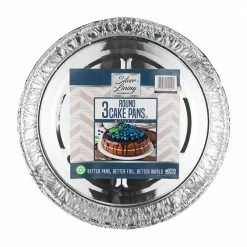 Silver Lining Aluminum Round Cake Pans - 3 Pack - 49770113 - Disposable Kitchenware