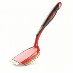Libman Brass Grill Brush with Scraper, Red - Cleaning & Janitorial Supplies