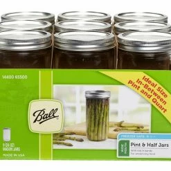 Ball 1.5 Pint Size Wide Mouth 24 oz. Mason Jars, 9 count - 1440065500 - Canning Jars, Bands & Lids