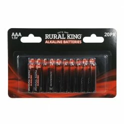 Rural King AAA Alkaline Batteries, 20 Pack - AAA20PKALK - Household Batteries
