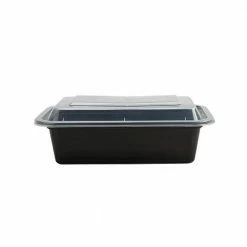 Nicole Home Collection 8" x 6" Rectangle Container - Black, 38 oz. / 4 Count - 02245 - Disposable Kitchenware
