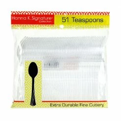 Hanna K Clear Plastic Spoons, 51 Count - 80267 - Disposable Kitchenware