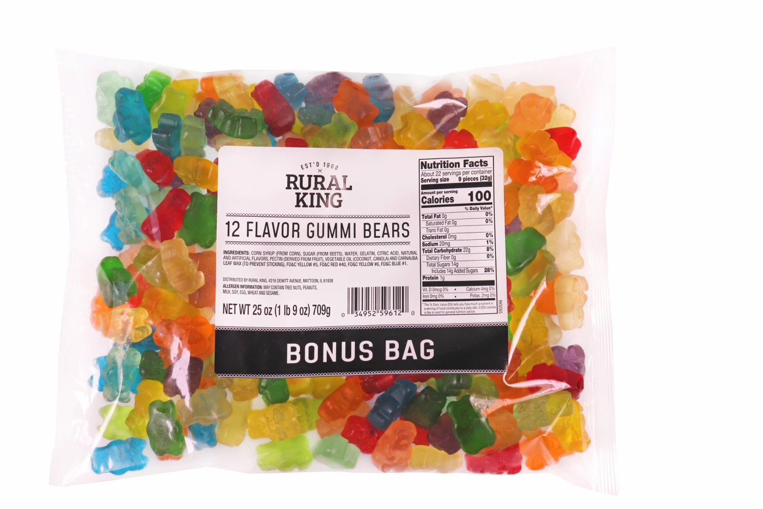 Rural King Gummi 12 Flavor Bears BONUS BAG - Candy & Gum 1 Rural King Gummi 12 Flavor Bears BONUS BAG - Candy & Gum