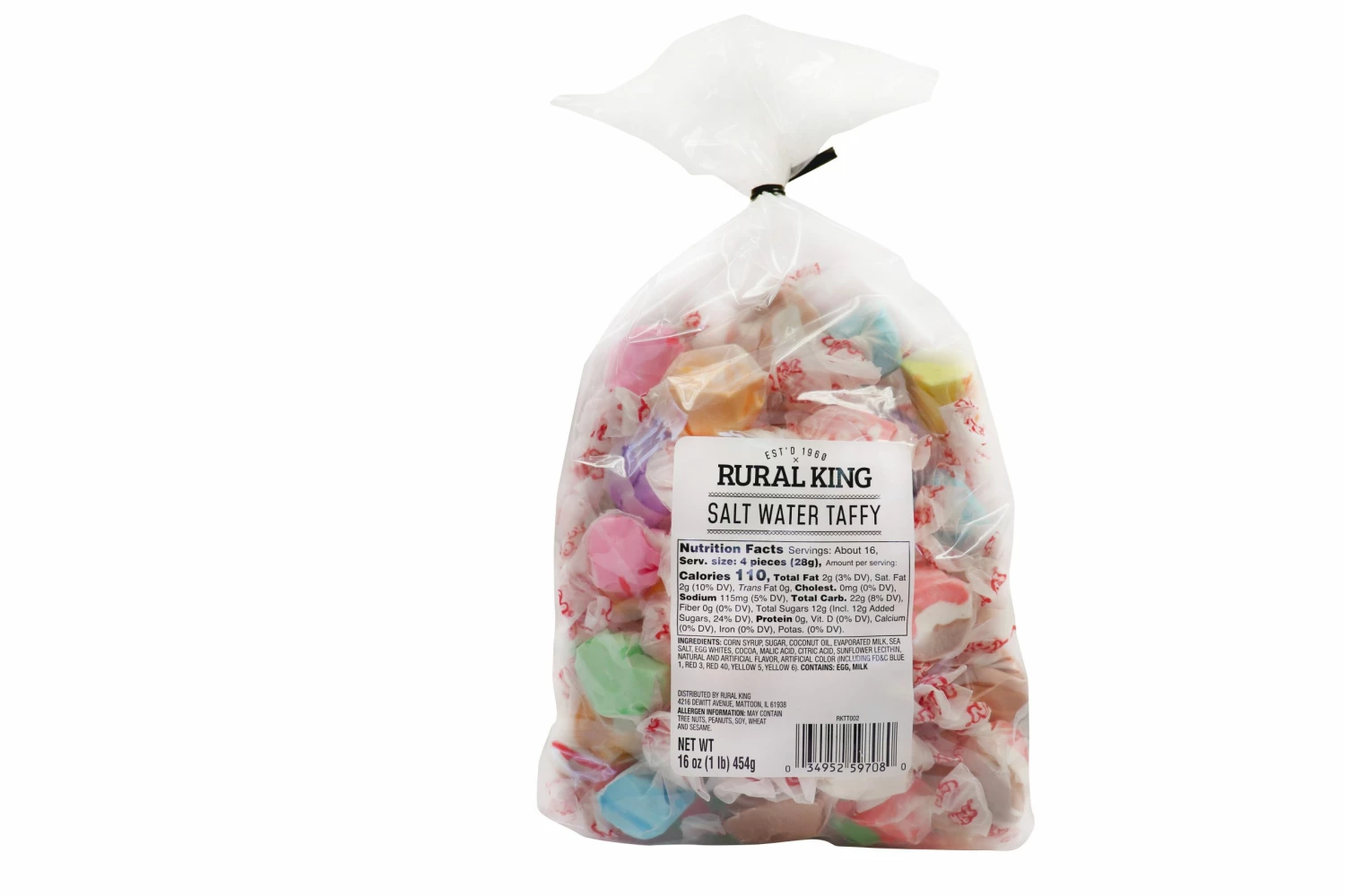 Rural King Assorted Salt Water Taffy TIE TOP - Candy & Gum 1 Rural King Assorted Salt Water Taffy TIE TOP - Candy & Gum