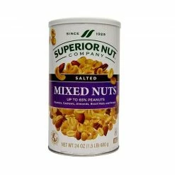 Superior Nut Company Salted Mixed Nuts - Up to 65% Peanuts, 24 oz.