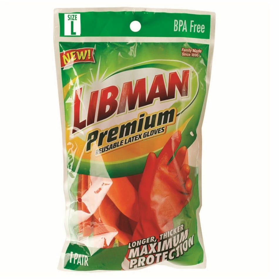 Libman Premium Reusable Latex Gloves 1-pack, Large - Cleaning & Janitorial Supplies 2 Libman Premium Reusable Latex Gloves 1-pack, Large - Cleaning & Janitorial Supplies - Image 2