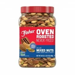 Fisher Oven Roasted Never Fried Deluxe Mixed Nuts, 24 oz. - Almonds